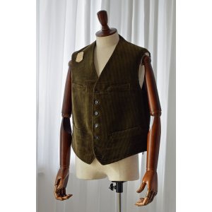 画像: 1920s デッドストック アンティーク フレンチ ウエストコート コーデュロイ antique French Waistcoat Corde Deadstock