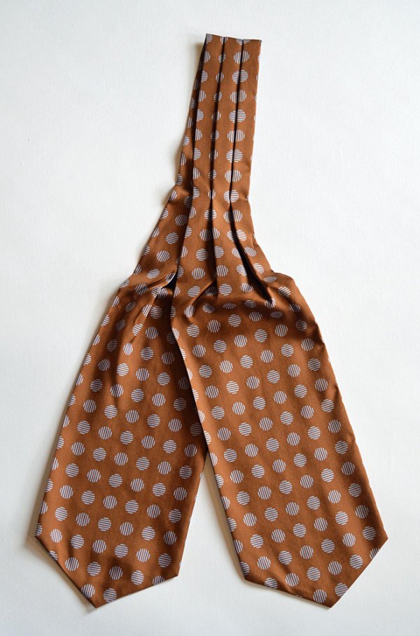 画像1: シャルベ アスコットタイ シルク Charvet Silk Ascot Tie Made in France