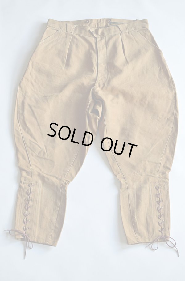 画像1: 1930s〜40s ヴィンテージハンティングジョッパーズ フレンチリネン Vintage Hunting Jodhpurs Trousers French Linen
