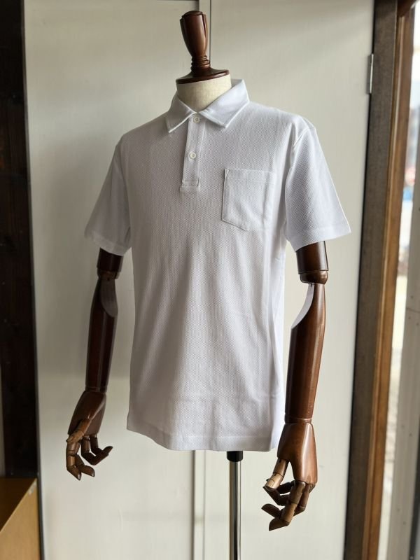 画像1: サンスペル リヴィエラポロシャツ 白 Sunspel Riviera Polo Shirt 