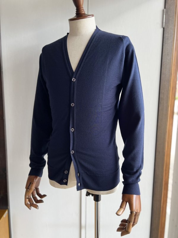 画像1: ジョンスメドレー カーディガン メリノウール 30ゲージ JOHN SMEDLEY PETWORTH