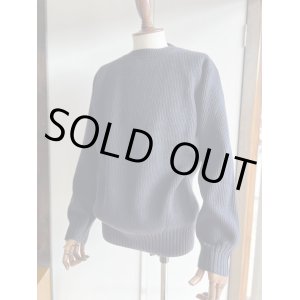 画像: コムアーチ ハンドフレーム クルーネックセーター ダークネイビー Comm.arch. Hand Framed Crew Neck Sweater Comm.arch. Deep Ocean