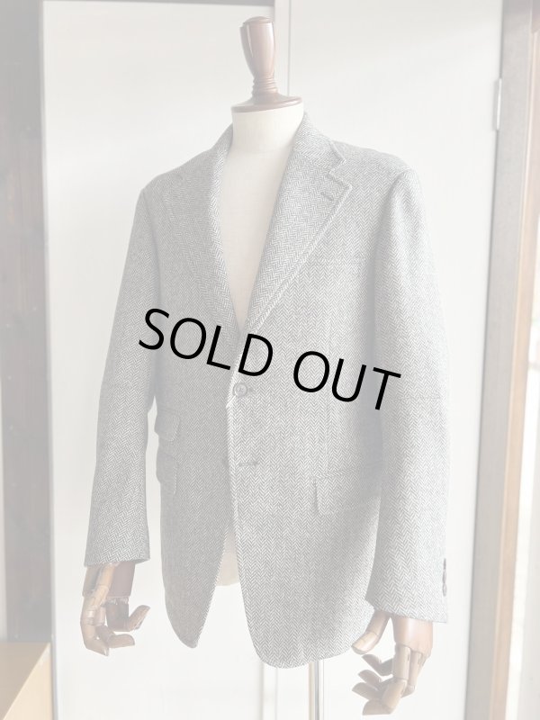画像1: ディーシーホワイト ヘリンボーンツイード ハッキングジャケット D.C. WHITE Herringbone Tweed Hacking Jacket