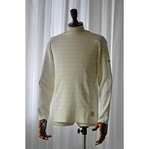 画像: カネル バスクシャツ ミッドシップ ヴィンテージリブ フランス製 Kanell industriel BASQUE SHIRT Midship Made in France VANILLE × LAIT