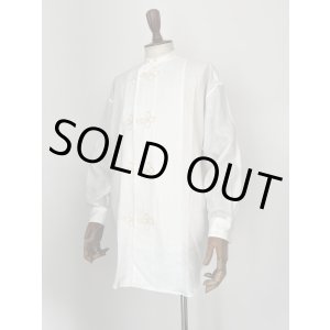 画像: ハバーサック リネンスタンドカラーシャツ チャイナデザイン 白 Haversack 