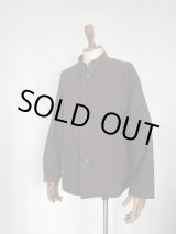 画像: ハバーサック コットンフランネルスタンドカラージャケット チャイナデザイン ブラウン Haversack 