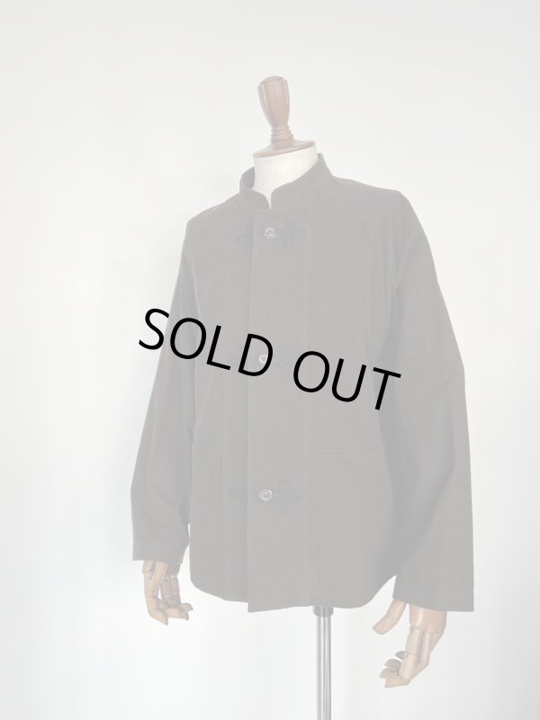 画像1: ハバーサック コットンフランネルスタンドカラージャケット チャイナデザイン ブラウン Haversack 