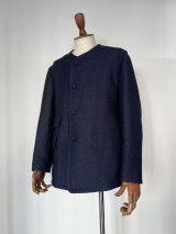 画像: ハバーサック アタイア ノーカラーツイードジャケット ネイビー Haversack Attire Jacket