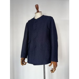 画像: ハバーサック アタイア ノーカラーツイードジャケット ネイビー Haversack Attire Jacket