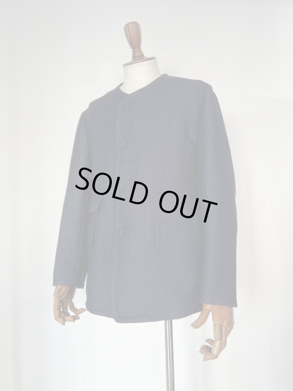 画像1: ハバーサック アタイア ノーカラーツイードジャケット ネイビー Haversack Attire Jacket