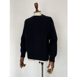 画像: コムアーチ ハンドフレーム クルーネックセーター ダークネイビー Comm.arch. Hand Framed Crew Neck Sweater Comm.arch. Deep Ocean