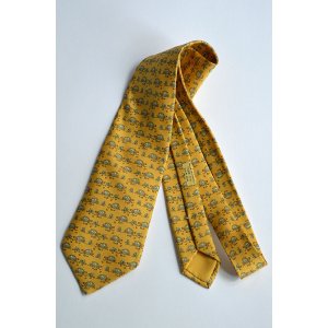 画像: 1970'S〜1980'S ヴィンテージエルメス シルクタイ イエローゴールド Vintage Hermes Silk Print Tie