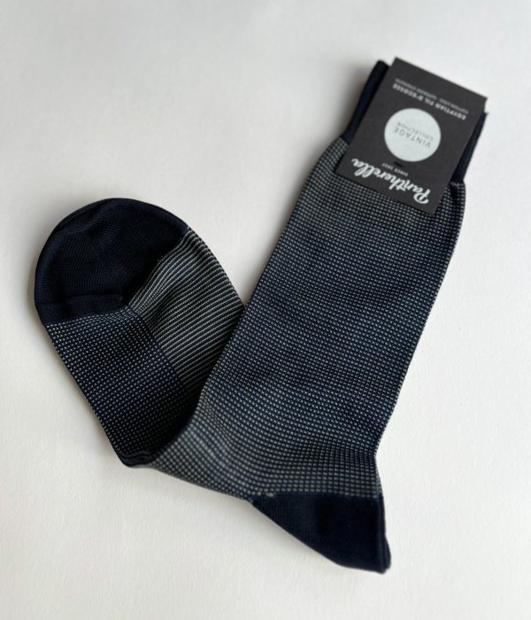 画像1: パンセレラ ソックス バーズアイ ネイビー Pantherella Socks Navy Birdseye