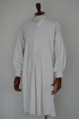 画像: 1890s〜1900s フレンチアンティークリネンロングシャツファーマーズシャツAntique French Linen Long Shirts Farmer's  25-1 JA
