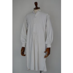 画像: 1890s〜1900s フレンチアンティークリネンロングシャツファーマーズシャツAntique French Linen Long Shirts Farmer's  25-1 JA