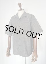 画像: コムアーチ コットンリネン半袖シャツ 黒グレーチェック Comm.arch. Nepped Check Open Collar Shirt