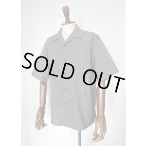 画像: コムアーチ コットンリネン半袖シャツ 黒グレーチェック Comm.arch. Nepped Check Open Collar Shirt