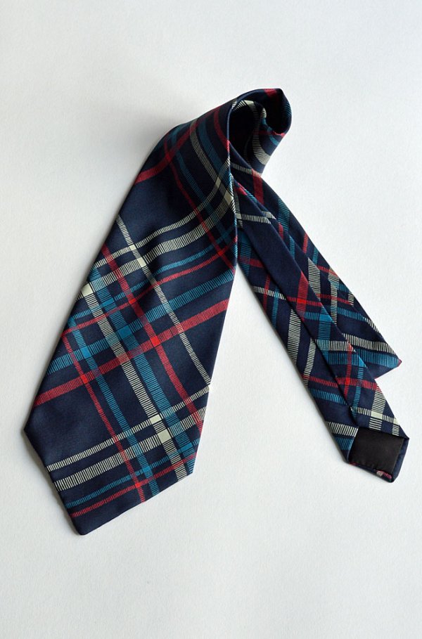 画像1: 1970'S ヴィンテージランバンネクタイ ヴィンテージチェック Vintage LANVIN Silk Theck Tie