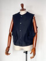 画像: ハバーサック ワークベスト ウールメルトン ネイビー Haversack Work Vest Wool Melton Navy