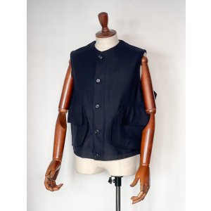 画像: ハバーサック ワークベスト ウールメルトン ネイビー Haversack Work Vest Wool Melton Navy