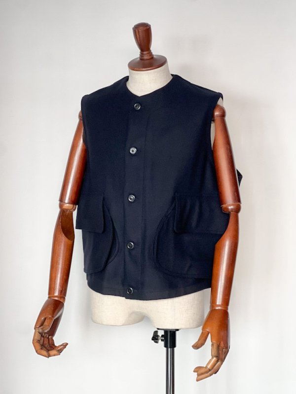 画像1: ハバーサック ワークベスト ウールメルトン ネイビー Haversack Work Vest Wool Melton Navy