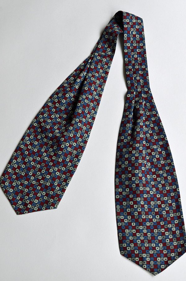 画像1: シャルベ アスコットタイ シルク Charvet Silk Ascot Tie Made in France