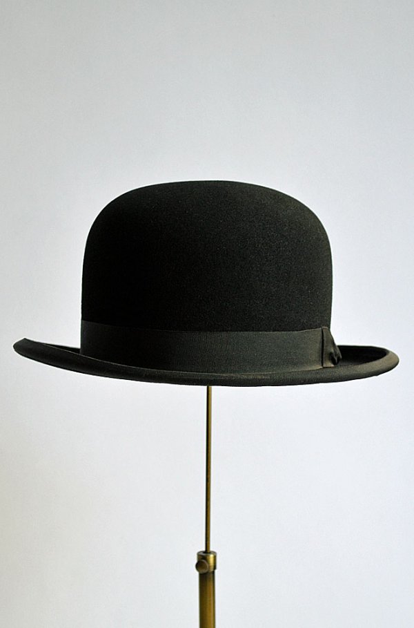 画像1: 1920s アンティーク オーブリー ボーラーハット トロワ 58 Antique Haubry Bowler Hat Made in France Troyes