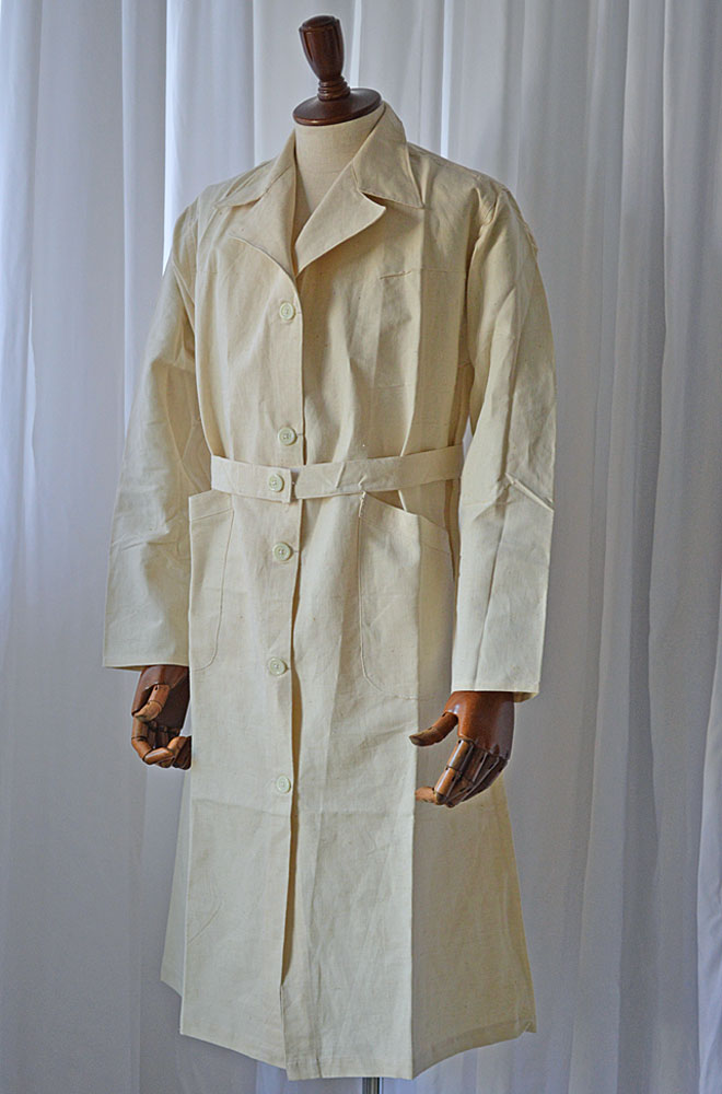 1940s〜50s デッドストック ヴィンテージ フレンチアーミー ホスピタルコート メディカルコート サイズ2 Vintage French  Military Hospital Coat Made in France Dead Stock